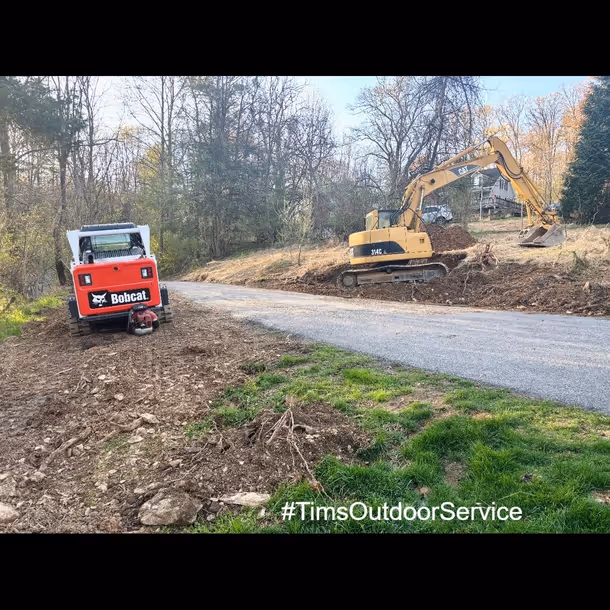 Lawn care and landscaping project by Tim's Outdoor Services