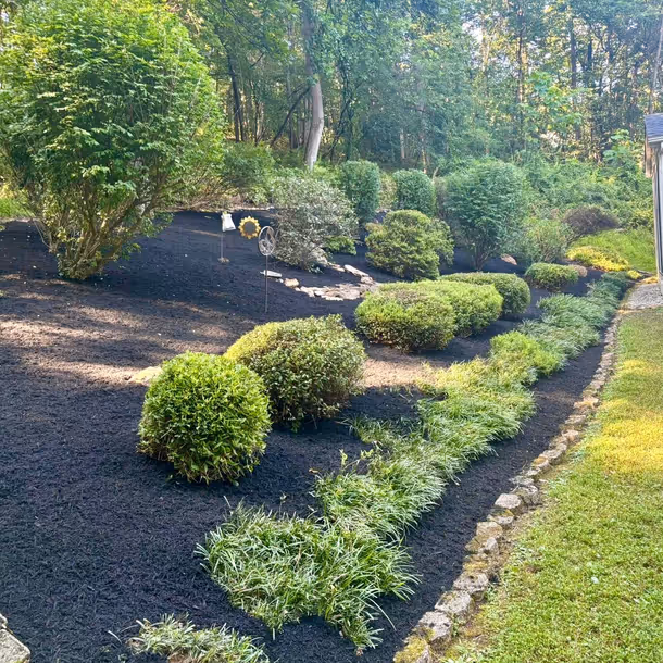 Lawn care and landscaping project by Tim's Outdoor Services