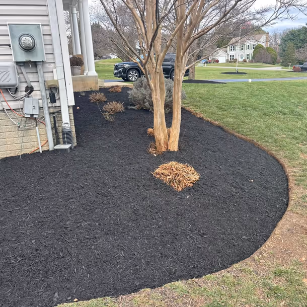 Lawn care and landscaping project by Tim's Outdoor Services